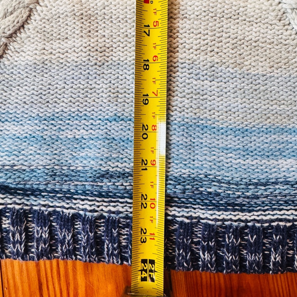 Faherty Blue and White Gradient Hooded Sweater - Picture 4 of 7